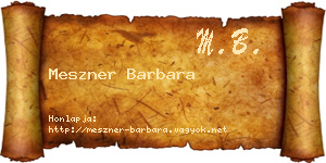 Meszner Barbara névjegykártya